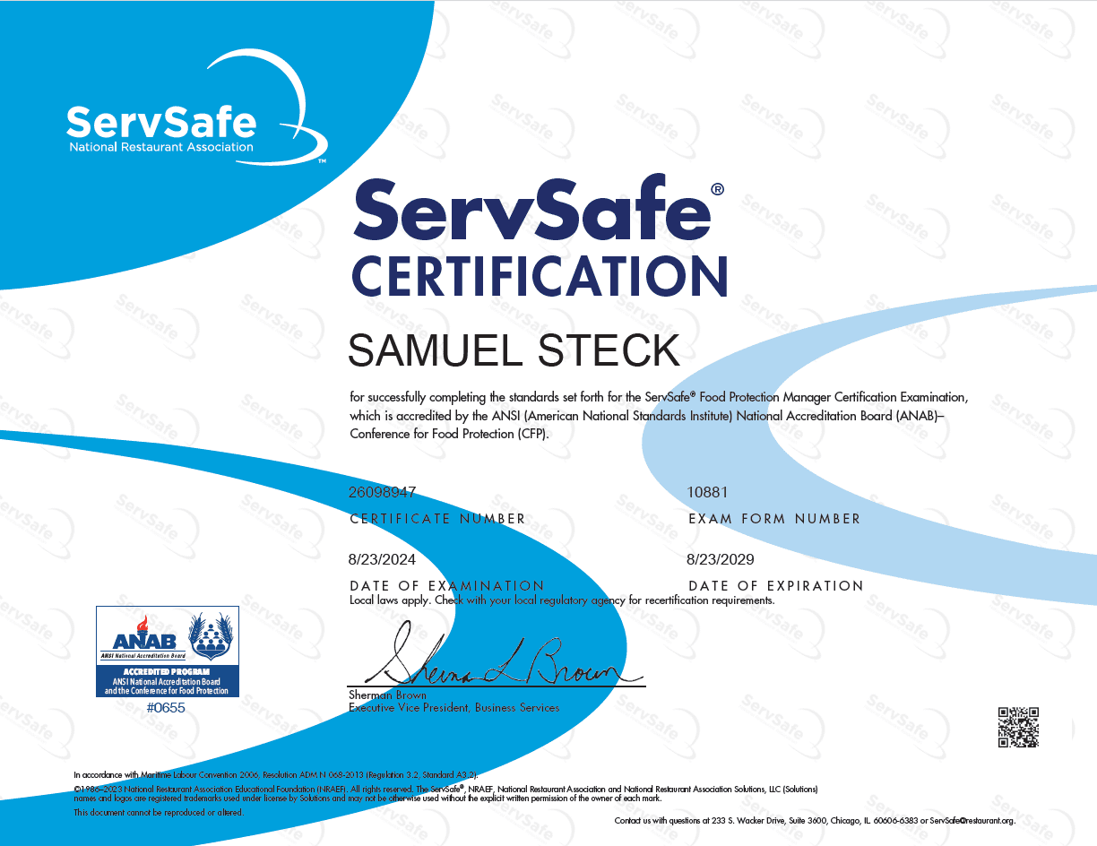 Person downloading their ServSafe food safety certificate online